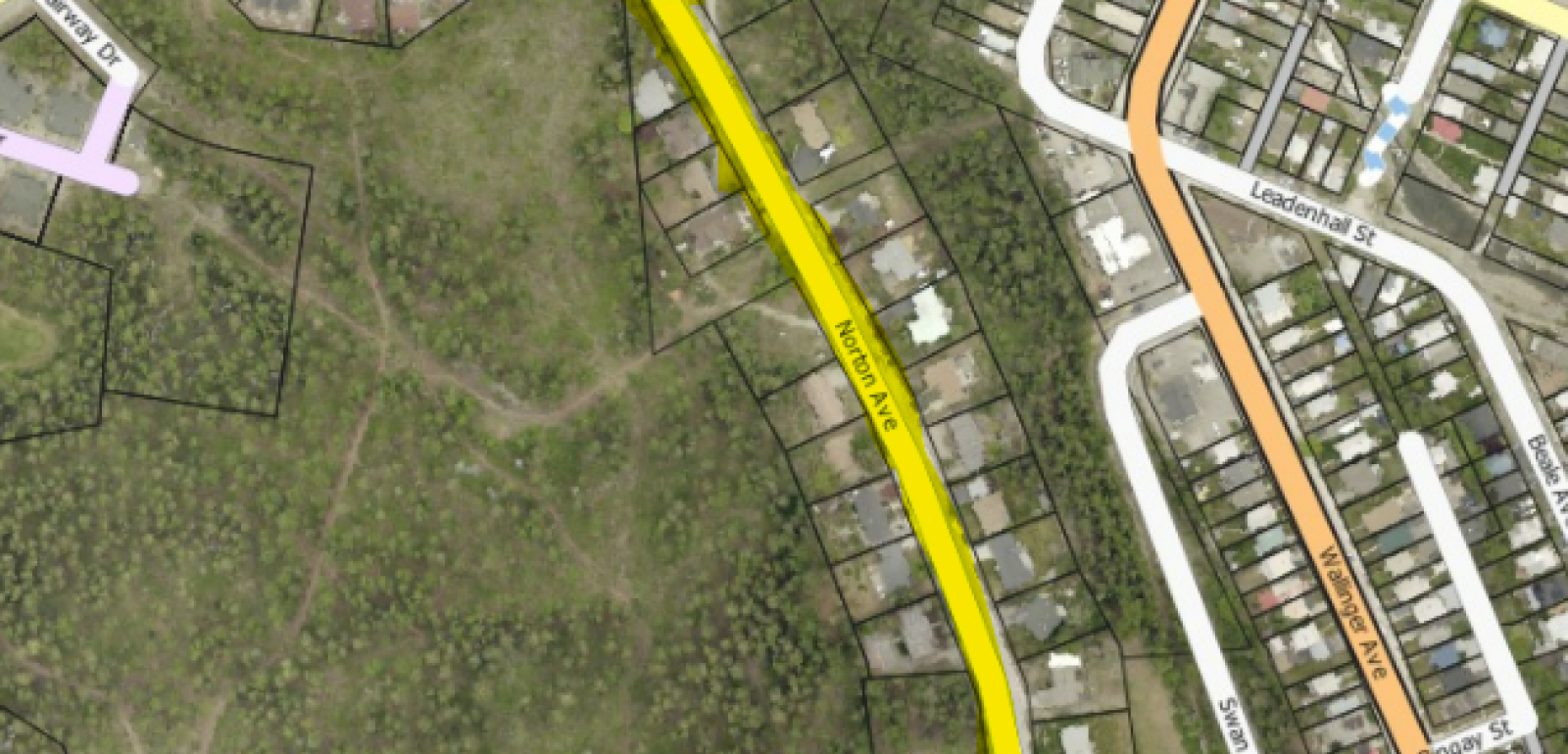 Norton Ave Snow Haul Map