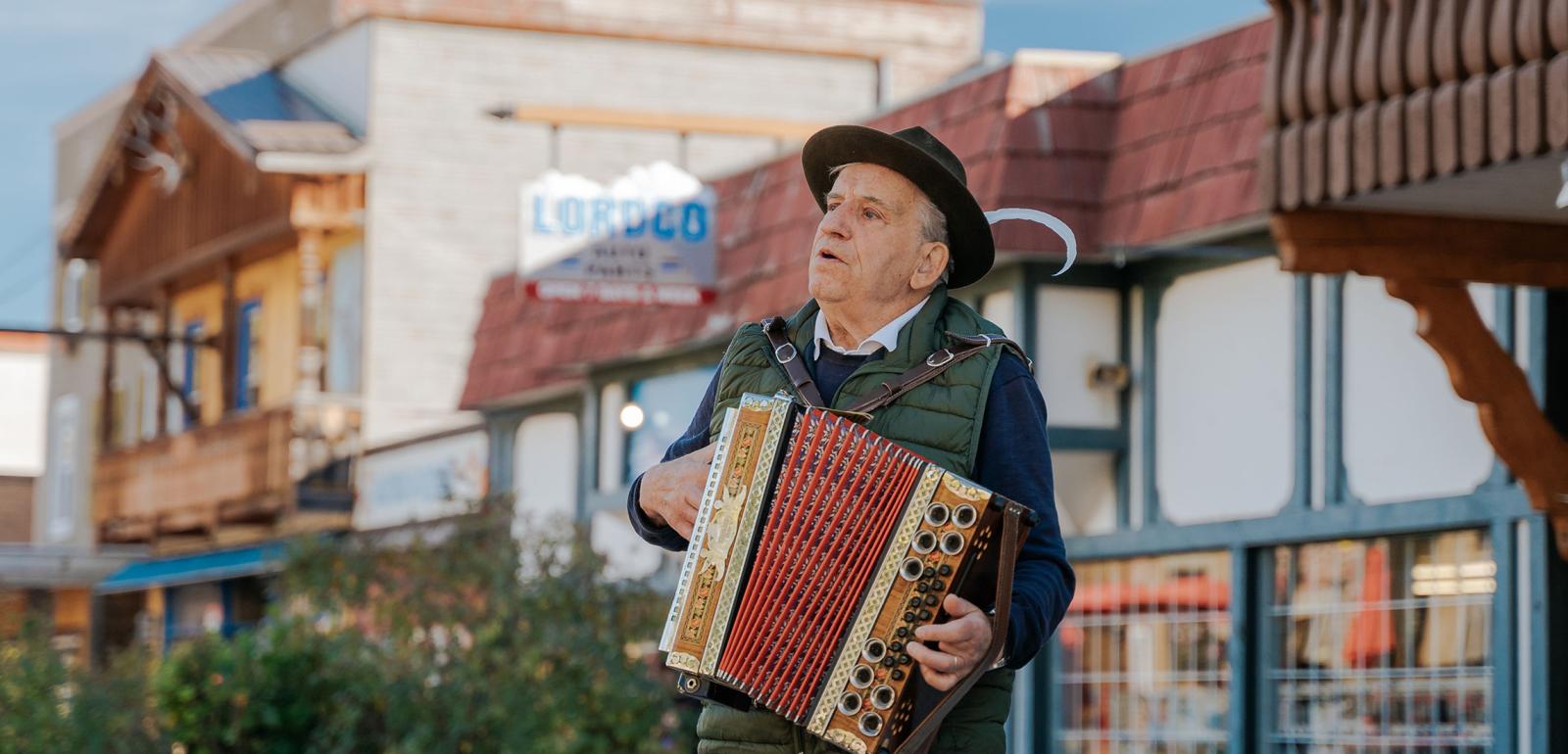 man playing instrument