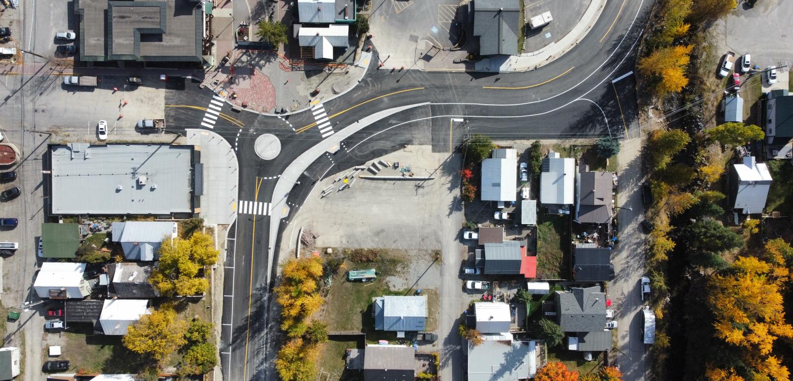 Drone shot of new road