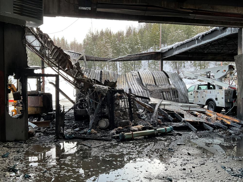 fire damage at Coty Public Works Yard